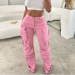 Pink cargo pants